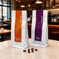 Sacs à café noirs imprimés sur mesure de 250g, 500g, 1kg avec valve, fermeture éclair et fond plat pour l'emballage des grains de café