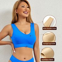Soutien-gorge de sport sans couture côtelé à dos bas pour femme, rembourré, dos nageur, maintien moyen, en Spandex/Nylon, pour Yoga et Fitness, personnalisable en gros, OEM