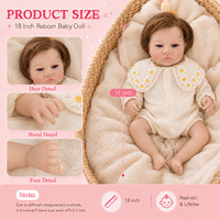 BAkwbwBY Poupée reborn réaliste 18 pouces mohair implanté texture de peau réaliste accessoire photo cadeau personnalisé OEM ODM