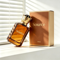 Flacon de parfum carré vide en verre avec bouchon couronne, flacon de parfum de luxe avec boîte 30ml 50ml 100ml – Vente en gros