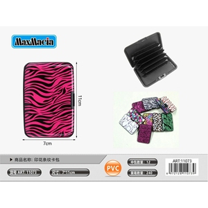 Portacarte a righe fantasia all'ingrosso in colori assortiti per carte di credito passaporti biglietti da visita con Logo - Product Image 1