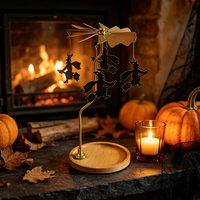 Tempat Lilin Halloween Kreatif, Hadiah Unik, Tempat Lilin Aromaterapi Putar, Tempat Lilin Teh Putar dengan Nampan