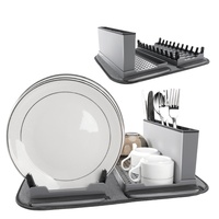 Égouttoir à vaisselle pliable multifonctionnel Masthome pour cuisine, avec support pour couverts, égouttoir à vaisselle avec tapis à vaisselle