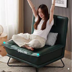 Dual-Use Small-Sized Modern L-Shape Sofa <strong>Bed</strong> Pull-Out Folding Single <strong>Bed</strong> for Living Room Apartment Hotel Artificial Leather - Product Image 6