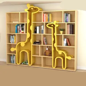 Moetry Custom Design Animal Themed Bookshelf Kids Library Furniture Bookcase For Kindergarten School