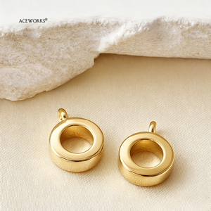 Charm Connector | Stainless Steel 18K PVD Gold Plated Bail Ring For European Charms Large Hole Beads Smooth Tube Slider Findings - Product Image 3