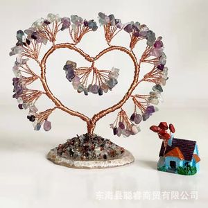 <b>Crystal</b> Heart Money <b>Tree</b> Ornament Natural Stone Decor Home Office Gift Collection Piece - Product Image 4