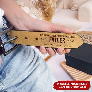 Cinturón de Cuero Genuino Personalizado con Hebilla de Lujo, Impresión Bajo Demanda, Regalos para el Día del Padre, Cinturón de Diseñador para Hombre - Product Image 3
