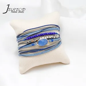 Handarbeit gewebt blau kristall schmuck kleine blaue stein perlen böhmen stil armband