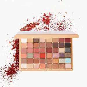 Nouveauté cadeaux 48 couleurs bronzant miroir de maquillage poudre bouffée blush poudre brillant mat poudre libre étanche ombre à paupières palette