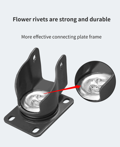 4-zoll-draht-stämmen-roller schwenkbar mit metall-bremsschiene schwarz industrieller pu-rollerrad - Product Image 5