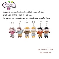 Porte-clés vache usine personnalisé bonne qualité boeuf en peluche bébé animal en peluche jouet en peluche un pendentif populaire cadeau ou souvenir pour enfants