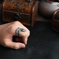 Bijoux de personnalité rétro Europe amérique réglable hommes Python anneau Dark Punk Style tridimensionnel serpent enroulement anneau