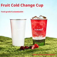 Verre à bière en aluminium changeant de couleur, personnalisé, 401-500 ml, tasse de camping en plein air pour boissons froides, bière et jus