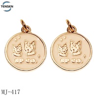 Vente chaude En Métal Marque Bijoux Étiquettes logo À La Main Bracelet Accessoire Nom Rond En Métal Charme Pendentif pour Collier