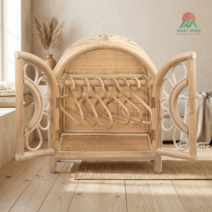 Armoire en rotin NHAT MINH pour enfants avec cintres, design tropical, rangement écologique pour bébés et enfants - Product Image 3
