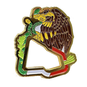 Fabricant en gros de broches souples en forme d'animaux, badges métalliques, articles en métal, pin's de revers en émail personnalisés mexicains avec clip pour casquettes et chapeaux - Product Image 2
