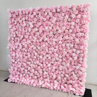 Mur de fleurs artificielles en soie rose 5D personnalisé, toile de fond florale pour la photographie de mariage, événements et décoration intérieure