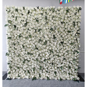 Customizable 3D Fabric Wedding <b>Flower</b> Wall Backdrop 8ft X 8ft Mixed <b>Flowers</b> White Rose Handmade Eco-Friendly <b>Artificial</b> <b>Flower</b> - Product Image 2