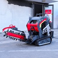 Trancheuse hydraulique agricole certifiée CE avec chaîne, machine de creusement autopropulsée sur chenilles