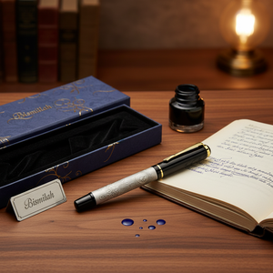 OTTOMAN RELIEF <b>PEN</b> Luxury Metal Roller Tip Rollerball <b>Pen</b> Bismillah Logo Blue Black Ink Gift <b>Box</b> Packaging for - Product Image 3