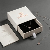 Fábrica logotipo personalizado luz blanca joyería al por mayor terciopelo pendientes collar pulsera caja de embalaje negro rojo anillo joyero