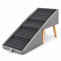 Rampe et escalier pliables de luxe modernes pour petits chiens et chats, en bois massif, antidérapants, pour canapé, lit, repose-pieds, ottoman, accessoire de rangement