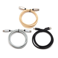 Câble Type-C vers Type-C de 1/2 mètre, 60W, noir et argent, design tressé en nylon, prend en charge la charge rapide PD, modèle H778, fabriqué en Chine
