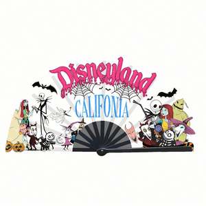 Abanico Plegable de Bambú Premium Grande de 27cm/33cm, con Pintura Holográfica UV y Reflectante, Abanico Clack para Fiestas - Product Image 3