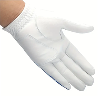 Guante de Golf Profesional de Piel de Cabretta con Bandera de EE. UU., para Mano Izquierda, Impermeable, Color Blanco Perla, Cierre de Velcro Personalizado, Precio de Fábrica