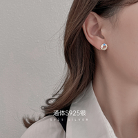 2023 Dainty 925 bijoux en gros en argent sterling 3A cubique zircon cristal goujon planète boucle d'oreille femmes