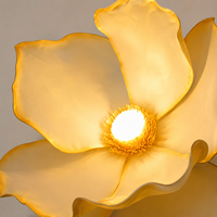 Grote papieren kunstbloemenlamp met LED-verlichting, sculptuur, bruiloftdecoratie, commerciële bloemendisplay