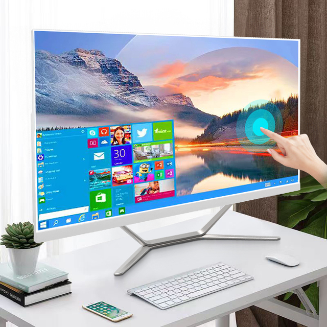 New Arrival Advanced 22inch 24inch 8GB 16gb RAM 256GB/125GB SSD Computer I3 I5 I7 Desktop Computer Set All in One Pc for Gaming