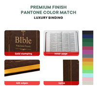 Bible personnalisée de conception professionnelle, imprimée sur du matériau PU, bilingue, avec estampage à chaud et bordure dorée