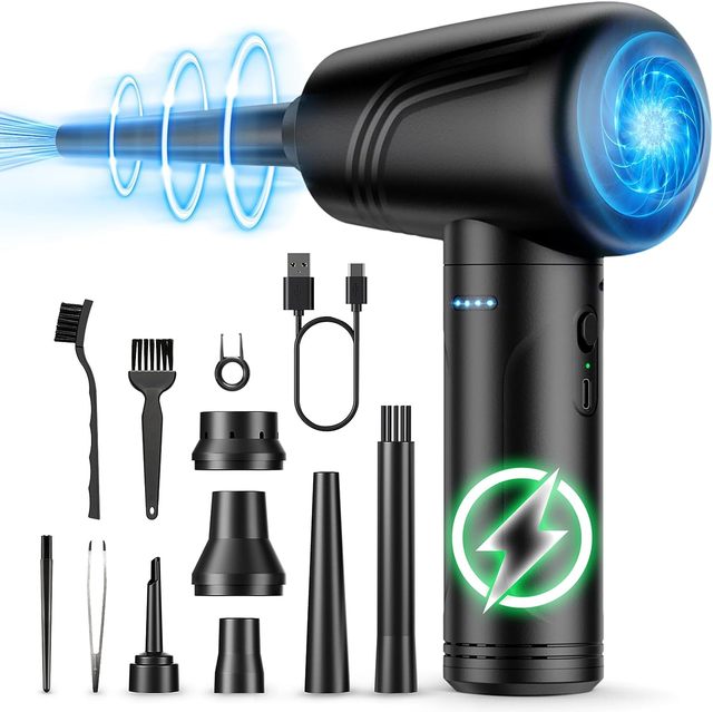 Electric Air Duster Gun Cordless Dust Blower Computer Cleaning Brush Portable Cleaning Tools and Accessories