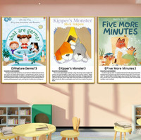 Décoration de salle de classe anglaise, décorations murales pour studio, autocollants muraux pour centre de formation maternelle, affiches en panneau KT