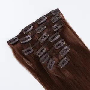 Orient 100% Russian Human Remy Clip On Hair Extensions Wholesale Natural Seamless Indian Clip In Hair Extension