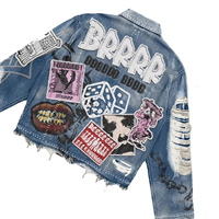 Ensemble en jean vintage délavé à l'acide pour homme, veste et pantalon en denim brodés en chenille, style streetwear, fabriqué sur mesure par YSJY