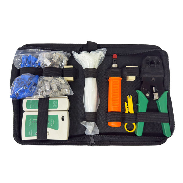 Ethernet Repair Crimping Tool Modular Plug Set Cat5e Cat6 8P 6P RJ45 RJ11 RJ12 LAN Cable Tester Network Tool Kit