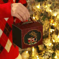 Boîte-cadeau en papier étanche Portable réutilisable UV Advantage pour la veille de Noël Emballage de pommes et de fruits Emballage de cadeau de Noël