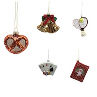 Ornements de Noël en verre faits à la main, style imitation antique, finition vintage, petite décoration d'arbre, utilisation en intérieur