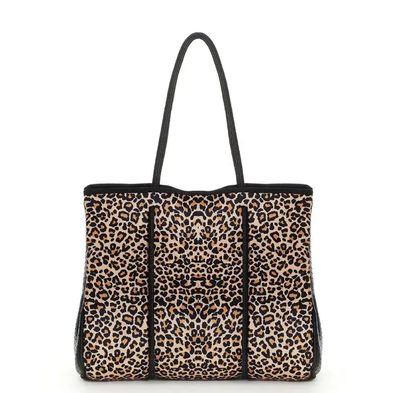 Zweiteiliger Anzug Damen handtasche Monogramm <span class=keywords><strong>Leopard</strong></span> Neopren Große Einkaufstasche mit großer Kapazität