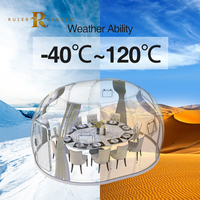 Hébergement écologique de luxe résistant aux intempéries Maison en dôme en polycarbonate Maison étoilée de villégiature transparente préfabriquée avec salle de bain