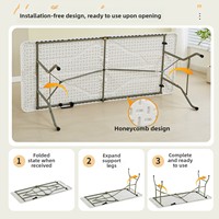 Chaise de table pliante portable d'extérieur en métal – Chaise de table longue pliante pour salle à manger, réunion, formation avec dossier