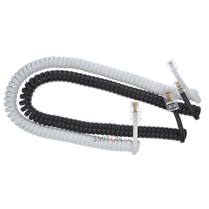 RJ11 6P4C ke RJ45 8P4C kabel Data Spiral Lurus melalui kabel gulung Spiral - Product Image 1