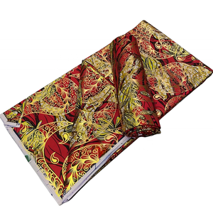 Véritable Super Tissu Doré Impressions de Cire Super Holland Tissu de Cire 6yards Pagne <span class=keywords><strong>Hollandais</strong></span> Super Golden Glitter <span class=keywords><strong>Wax</strong></span> pour Vêtements - Product Image 4