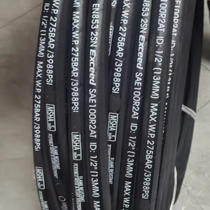 SAE100 R15 1/<span class=keywords><strong>4</strong></span> <span class=keywords><strong>pulgadas</strong></span> 3/<span class=keywords><strong>4</strong></span> <span class=keywords><strong>pulgadas</strong></span> W.P 420Bar 50M alambre de acero trenzado manguera hidráulica <span class=keywords><strong>tubo</strong></span> de goma resistente al aceite con servicio de corte - Product Image 3