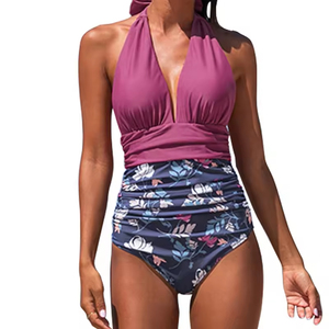 Traje de Baño Personalizado para Mujer, Cuello en V, Sólido, Maillot de Bain, Traje de Baño de Una Pieza sin Espalda, Ropa de Playa - Product Image 5