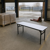 Table de conférence pliable rectangulaire, table de réunion pliable avec structure métallique pour bureau, salle de formation, séminaire