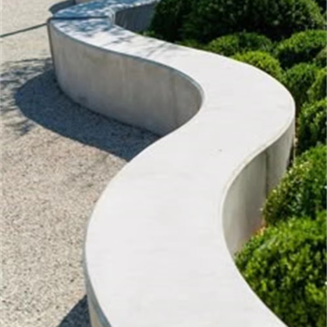 Custom Polished GRC Stone Finish Outdoor Furniture UHPC Park Concrete Bench Seat
